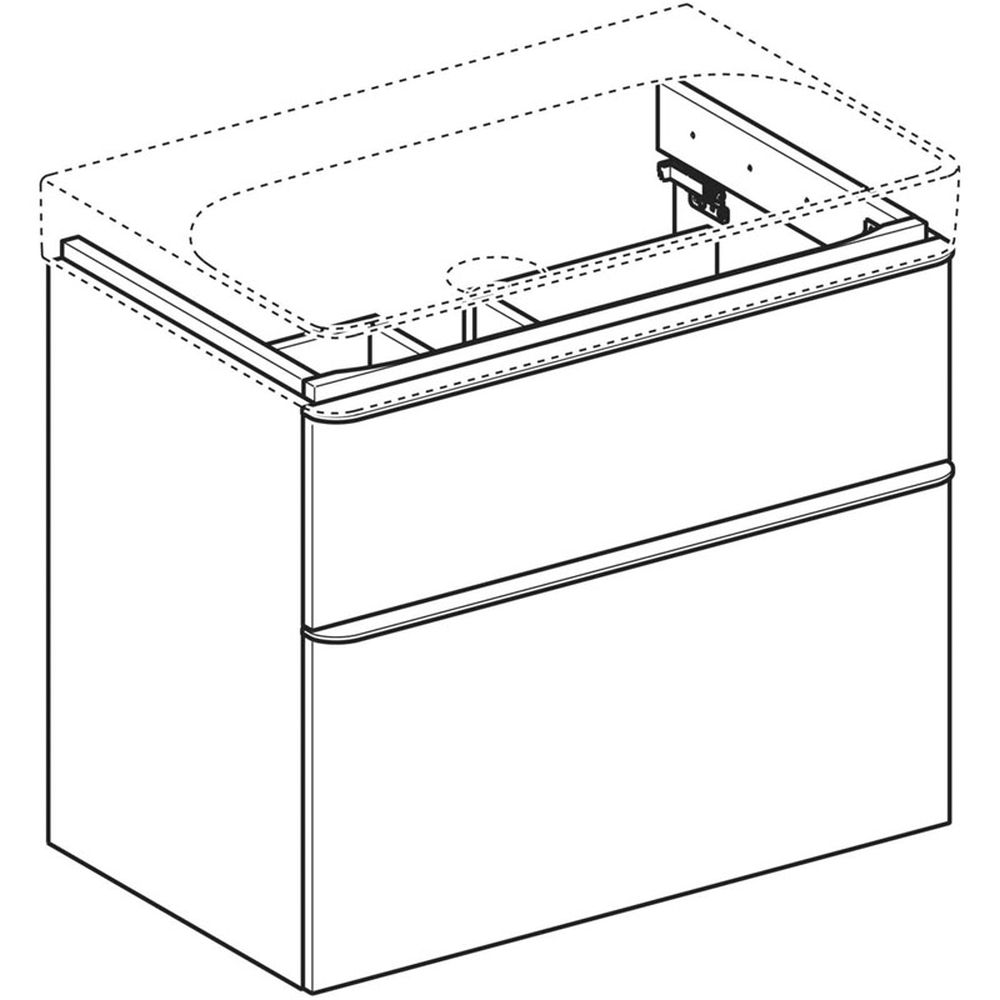 Mobilier suspendat pentru lavoar Geberit, 75 cm alb, Smyle Square [2]