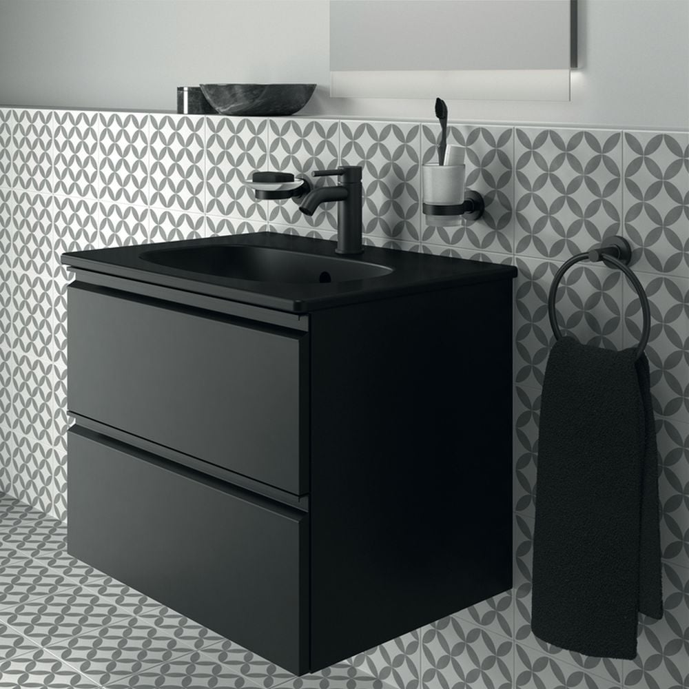 Dulap baie suspendat Ideal Standard Tesi pentru lavoar, 60 cm, MDF, negru mat [5]