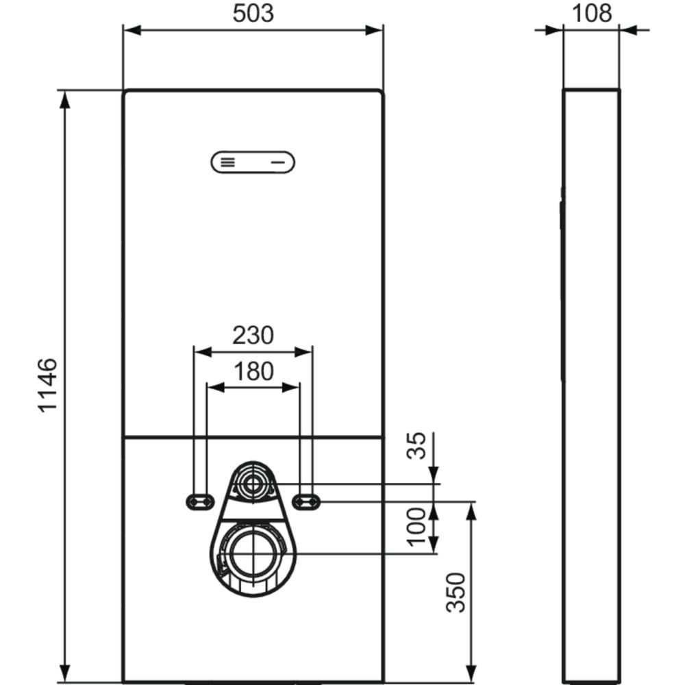 Modul Ideal Standard NeoX pentru vas wc suspendat, sticla neagra, actionare pneumatica [8]