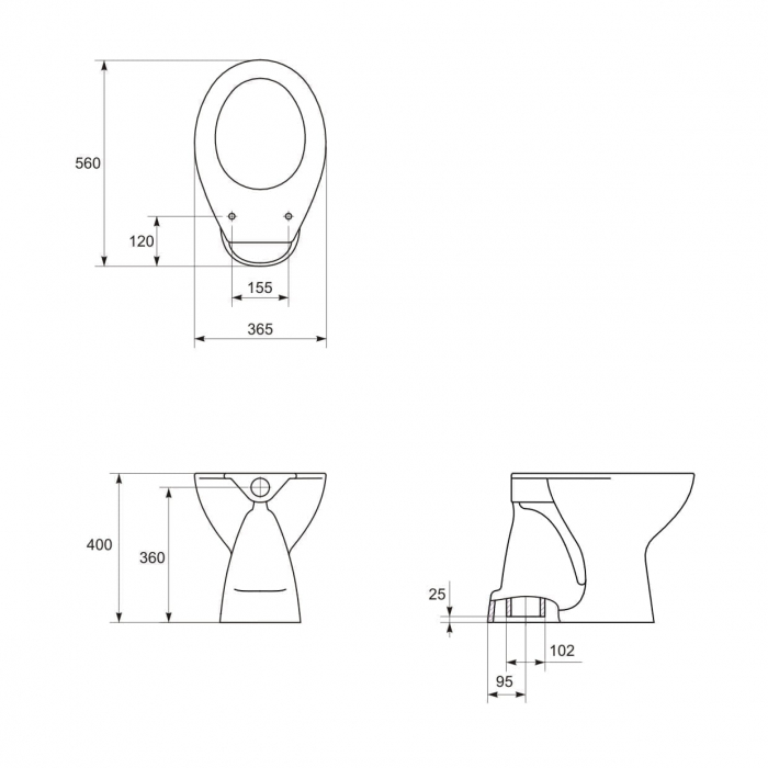 Vas wc stativ alb lucios cu evacuare verticala Cersanit President [3]