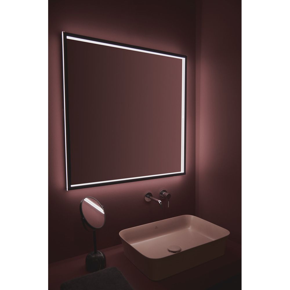 Oglinda patrata cu iluminare LED Ideal Standard Conca 100 cm rama neagra [6]