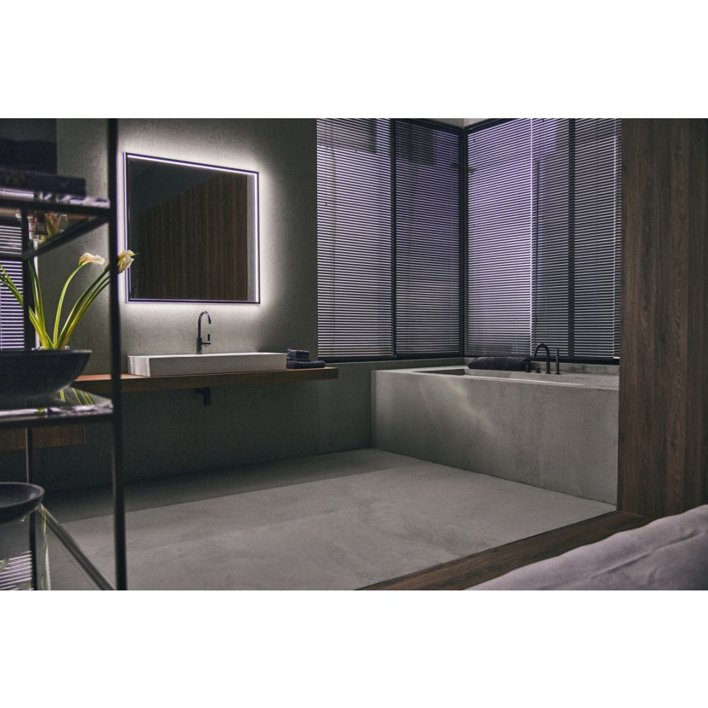 Oglinda patrata cu iluminare LED Ideal Standard Conca 100 cm rama neagra [5]