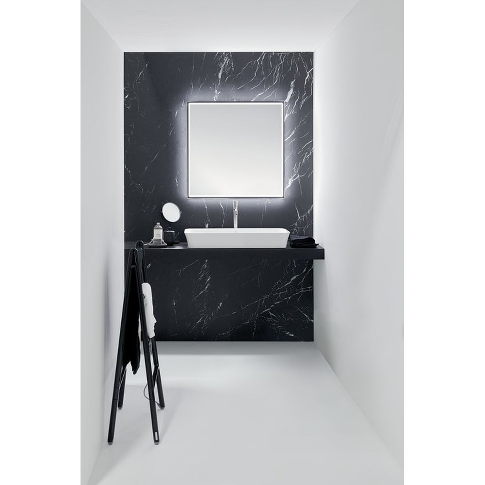 Oglinda patrata cu iluminare LED Ideal Standard Conca 80 cm rama neagra [4]