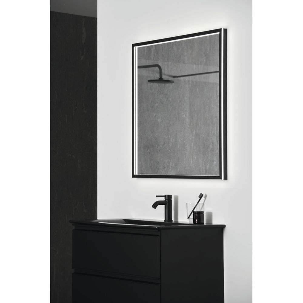Oglinda patrata cu iluminare LED Ideal Standard Conca 80 cm rama neagra [6]