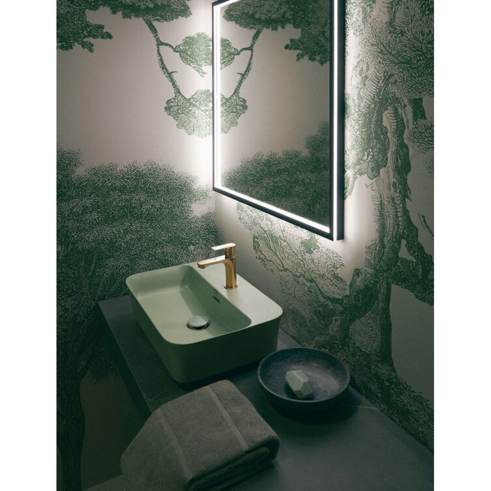 Oglinda patrata cu iluminare LED Ideal Standard Conca 80 cm rama neagra [3]