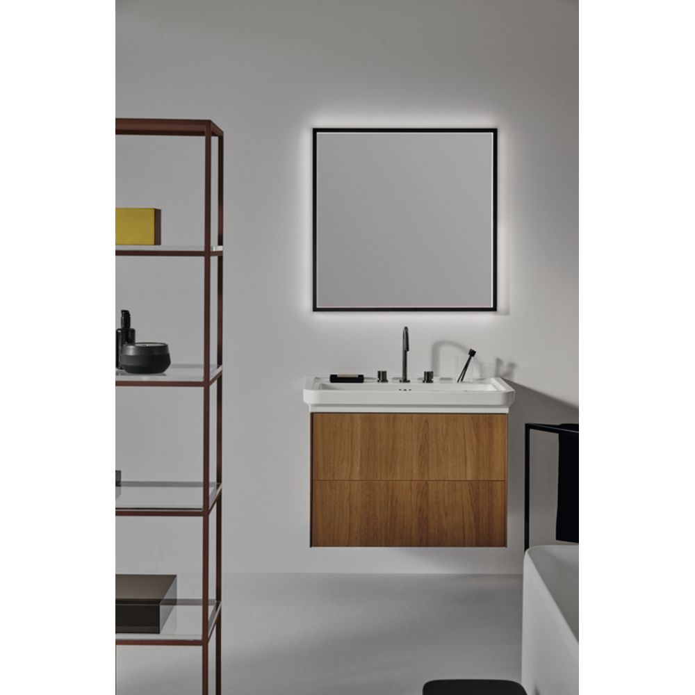 Oglinda patrata cu iluminare LED Ideal Standard Conca 80 cm rama neagra [5]