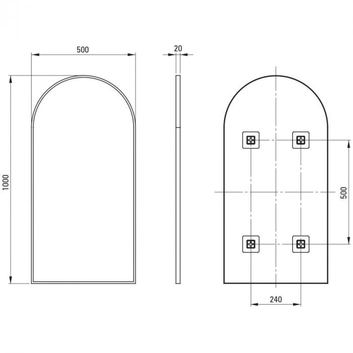 Oglinda suspendata, in rama aluminiu, auriu periat, 50x100 cm, Deante Silia [4]