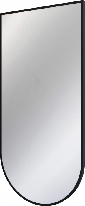 Oglinda suspendata, in rama aluminiu, negru mat, 50x100 cm, Deante Silia