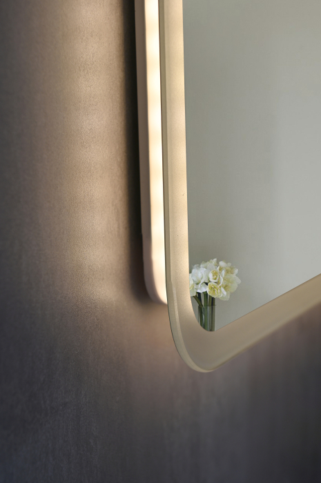 Oglinda baie 80x60 cm, cu iluminare LED, functie dezaburire si intrerupator touch, Belform Atlantis [4]