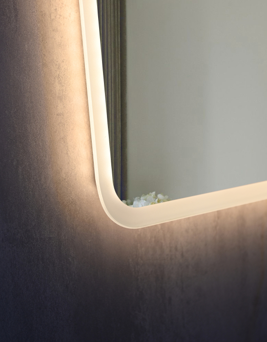 Oglinda baie 80x60 cm, cu iluminare LED, functie dezaburire si intrerupator touch, Belform Atlantis [5]