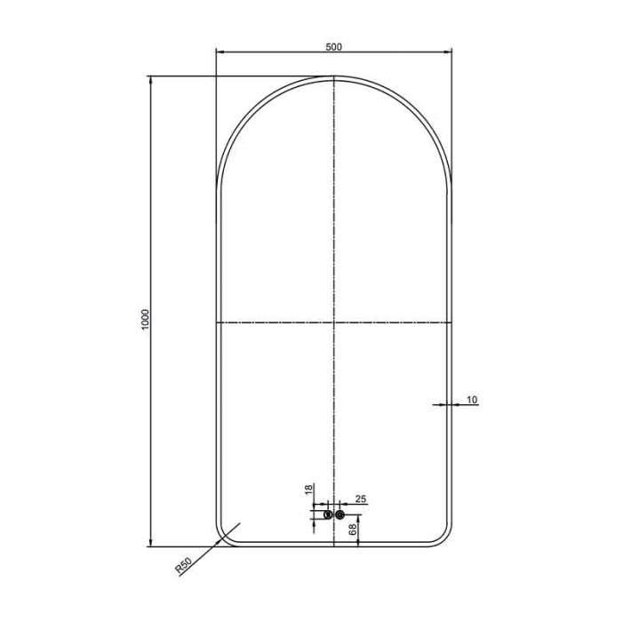 Oglinda baie 50x100 cm cu LED, dezaburire si lumina ambientala, rama din aluminiu negru, Fluminia Gaudi [2]
