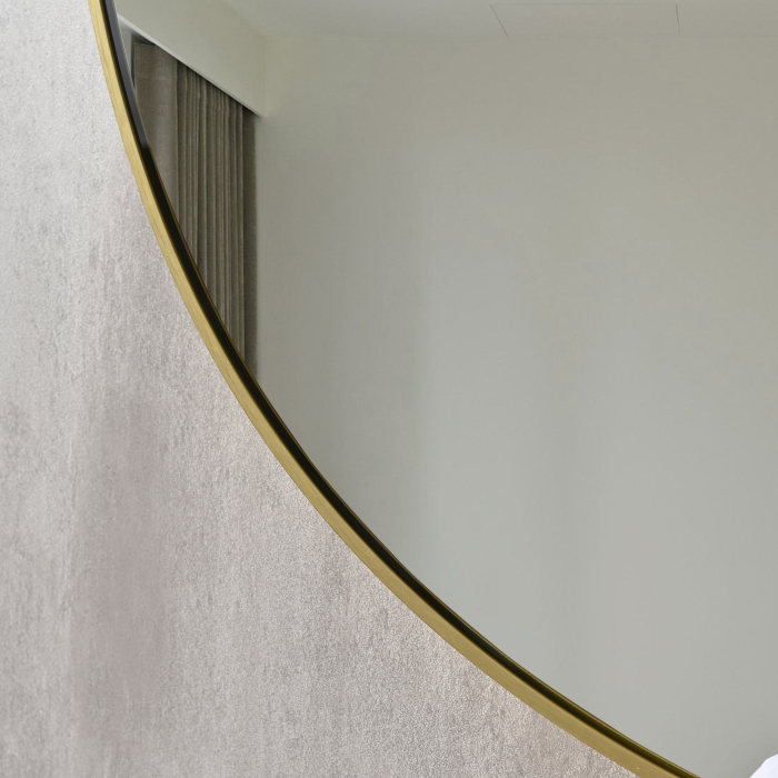 Oglinda baie 60x85 cm, reversibila, cu iluminare LED, rama slim aurie si senzor miscare, Belform Fortuna [2]