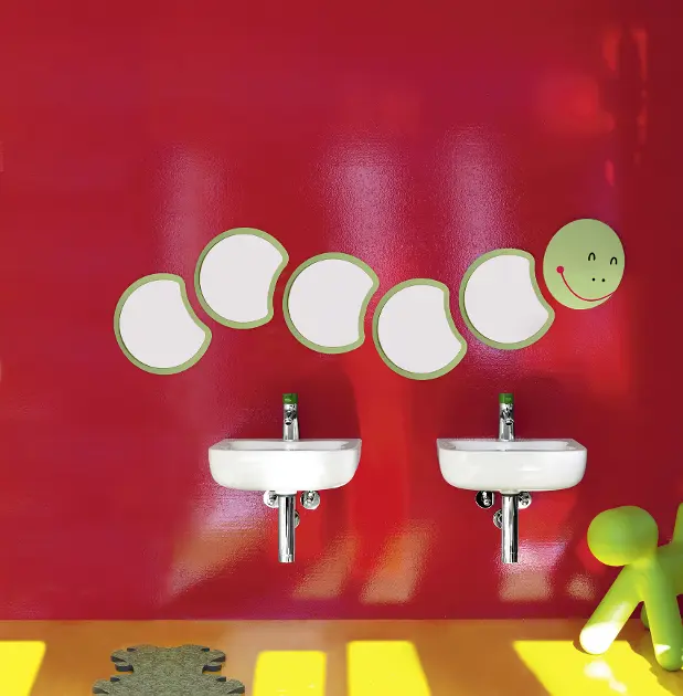 Oglinda baie, corp de omida, 33x38 cm, verde, Laufen Florakids [2]