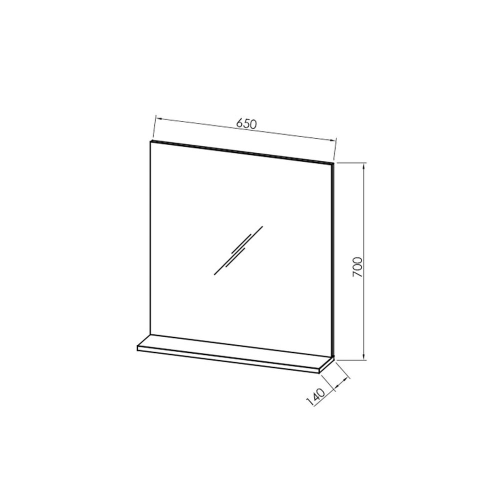 Oglinda baie cu etajera gri deschis, 65 cm, KolpaSan Lana [5]