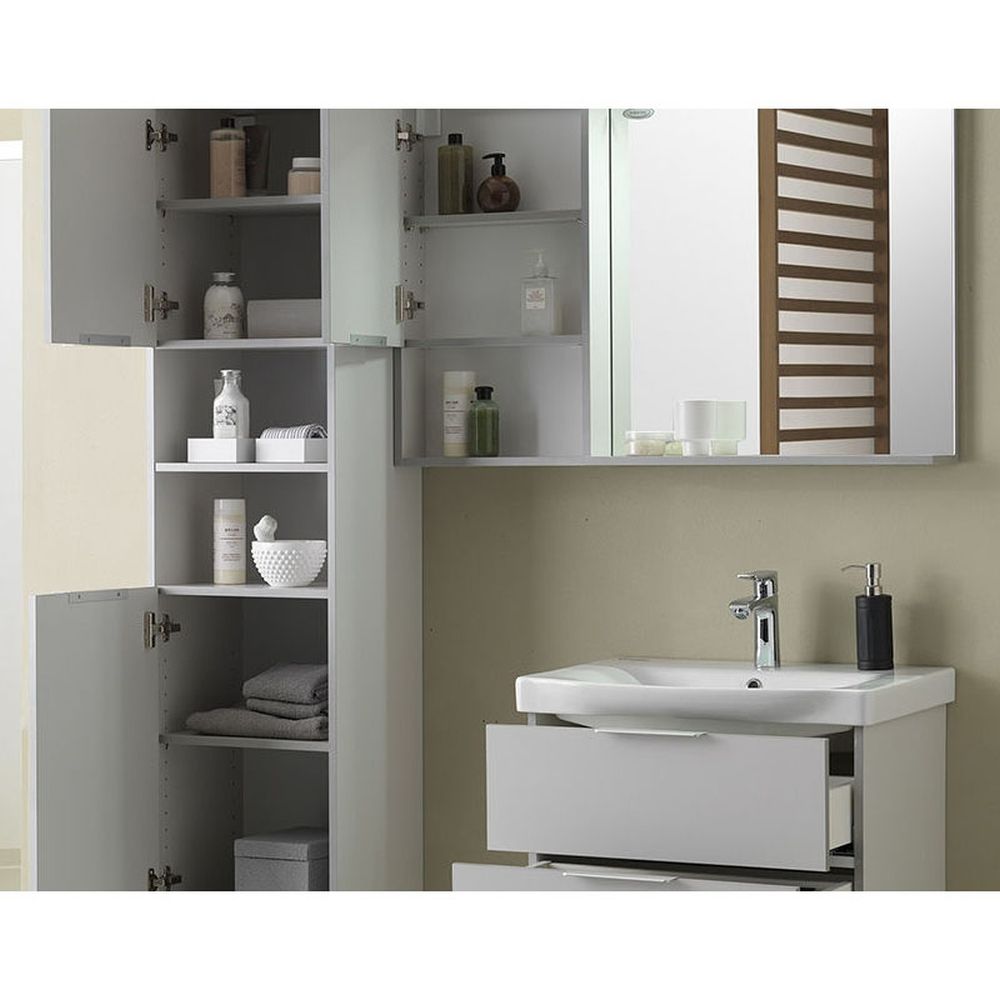 Oglinda baie cu etajera gri deschis, 80 cm, KolpaSan Lana [3]
