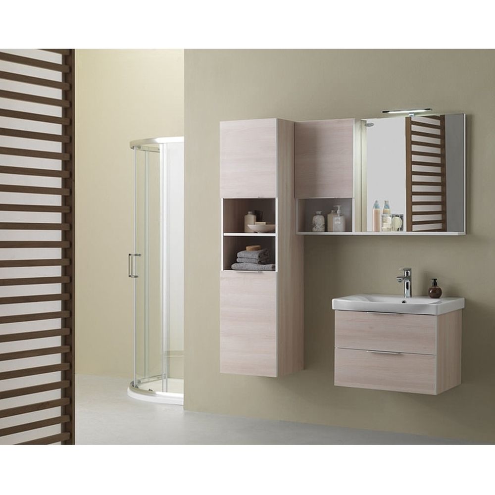 Oglinda baie cu etajera lemn deschis, 80 cm, KolpaSan Lana [2]