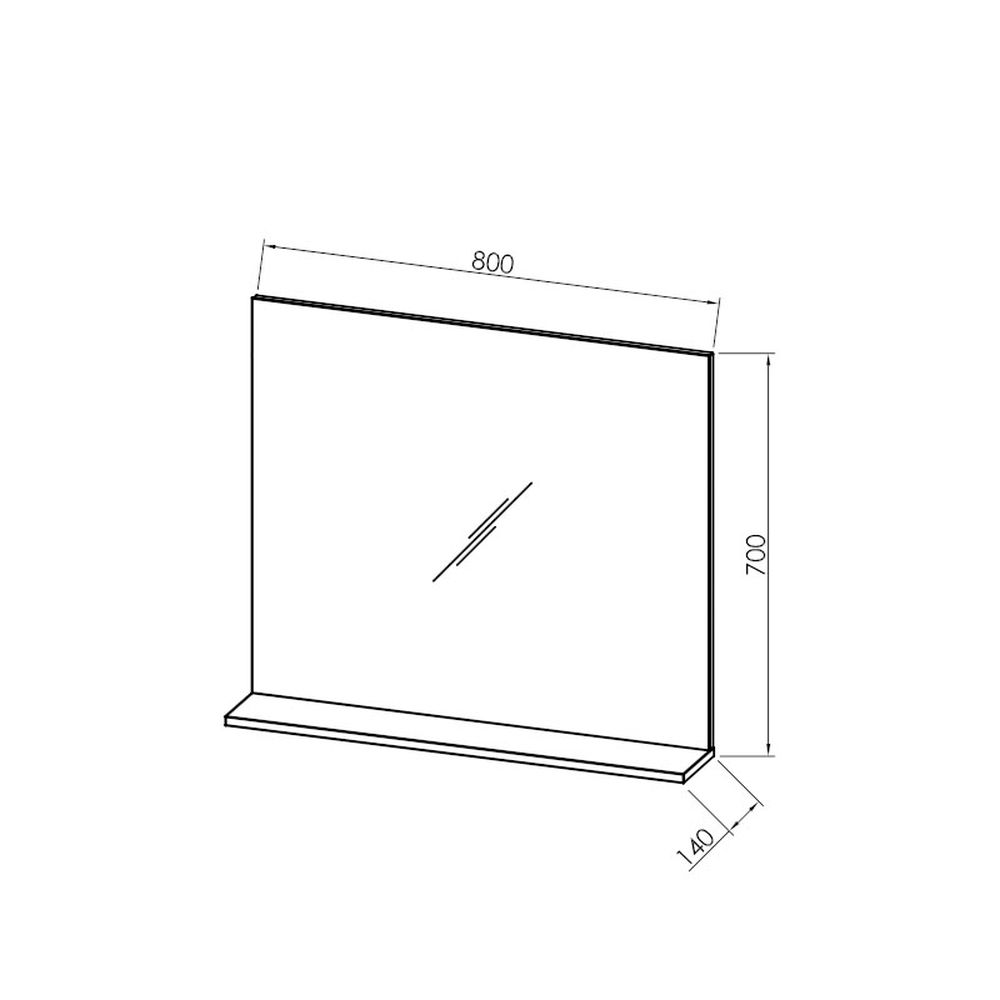Oglinda baie cu etajera lemn deschis, 80 cm, KolpaSan Lana [4]