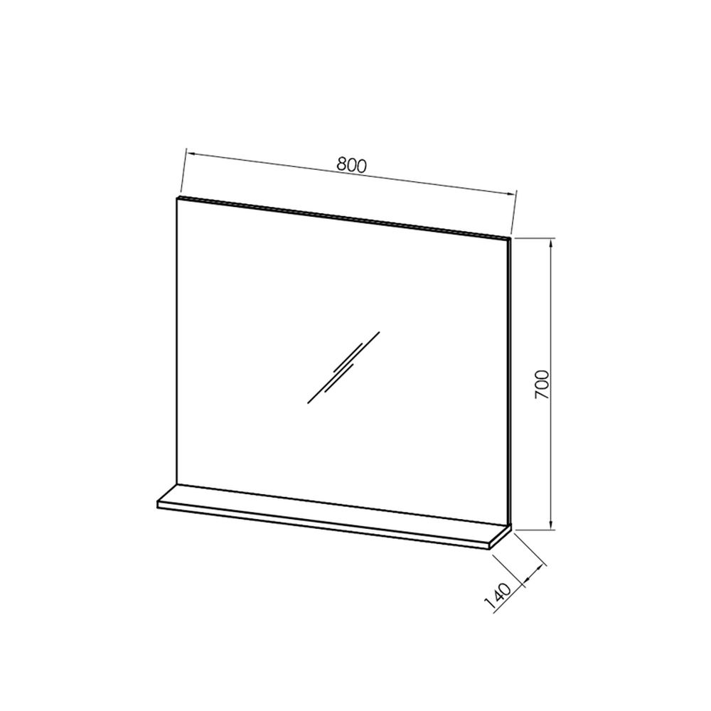 Oglinda baie 80 cm cu etajera alba Kolpasan, Evelin [5]