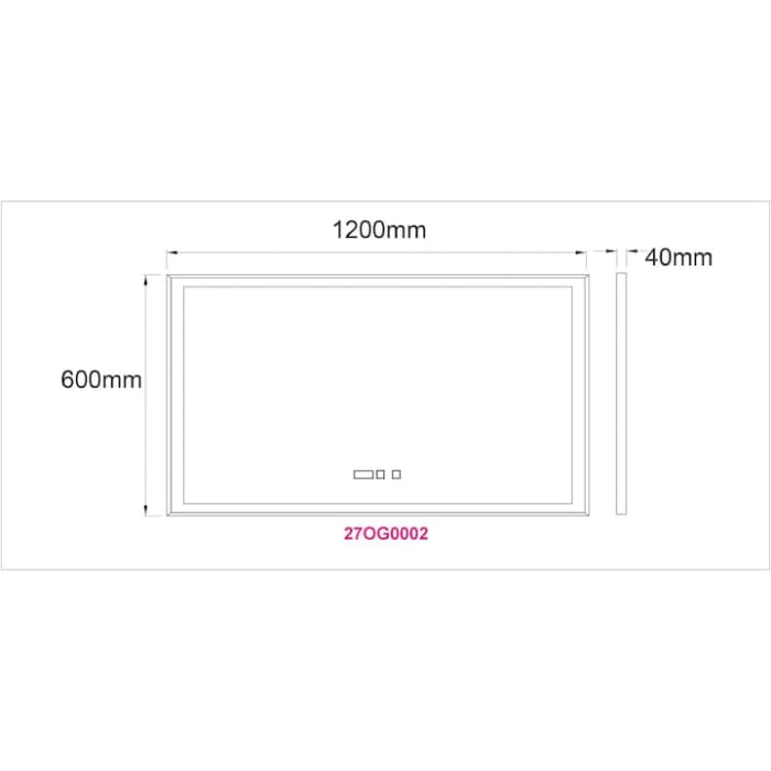 Oglinda baie cu iluminare LED 3 culori, intrerupator Touch, ceas, functie dezaburire, 120x60 cm, rama aluminiu neagra, Belform Infinity [4]