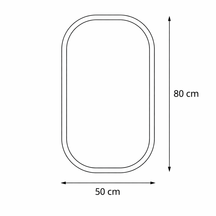 Oglinda baie cu iluminare LED 50x80 cm si functie de dezaburire, ovala, Velara Touch [4]