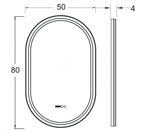 Oglinda baie cu iluminare LED si ceas 50x80 cm, rama aurie, Belform Fortuna [4]