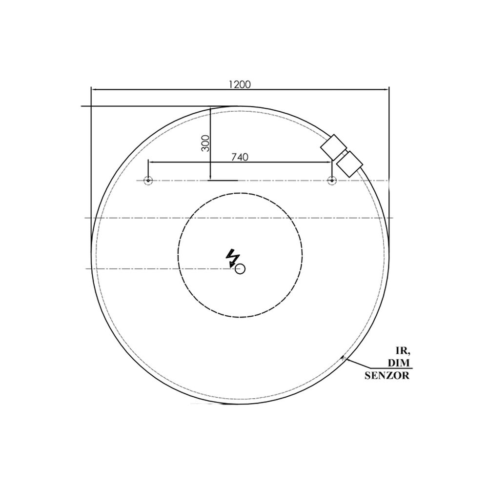 Oglinda baie 120 cm cu LED rotunda Kolpasan, Pandora [5]