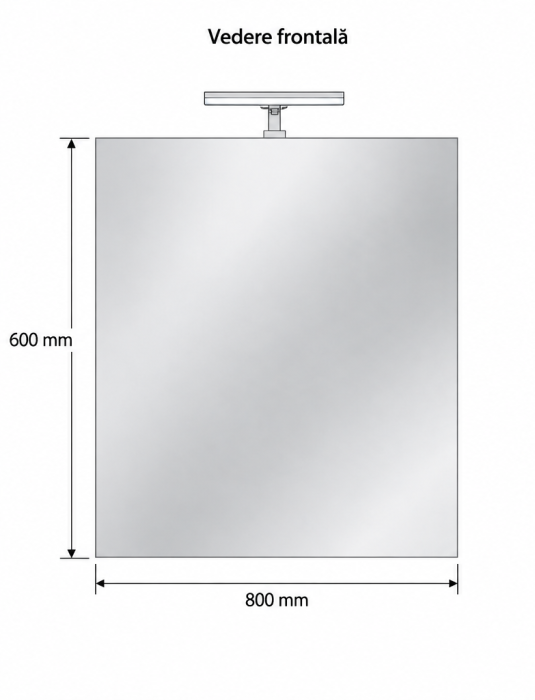 Oglinda baie dreptunghiulara Fluminia Joly 80x60 cm, montaj reversibil, cant gri deschis [3]