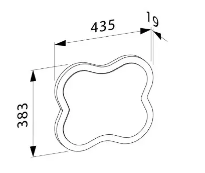 Oglinda baie, forma tip floare, 44x2x38 cm, rosu, Laufen Florakids [3]