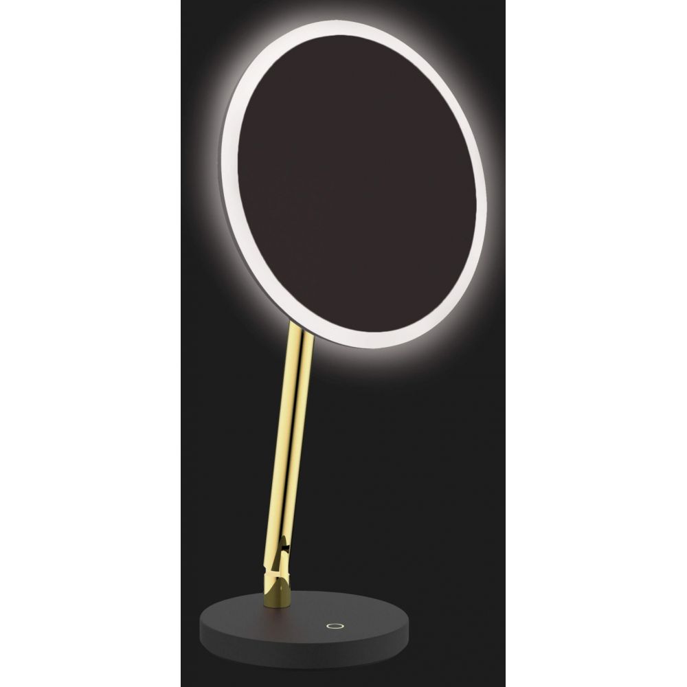Oglinda cosmetica baie cu iluminare LED si picior auriu Deante Silia [6]