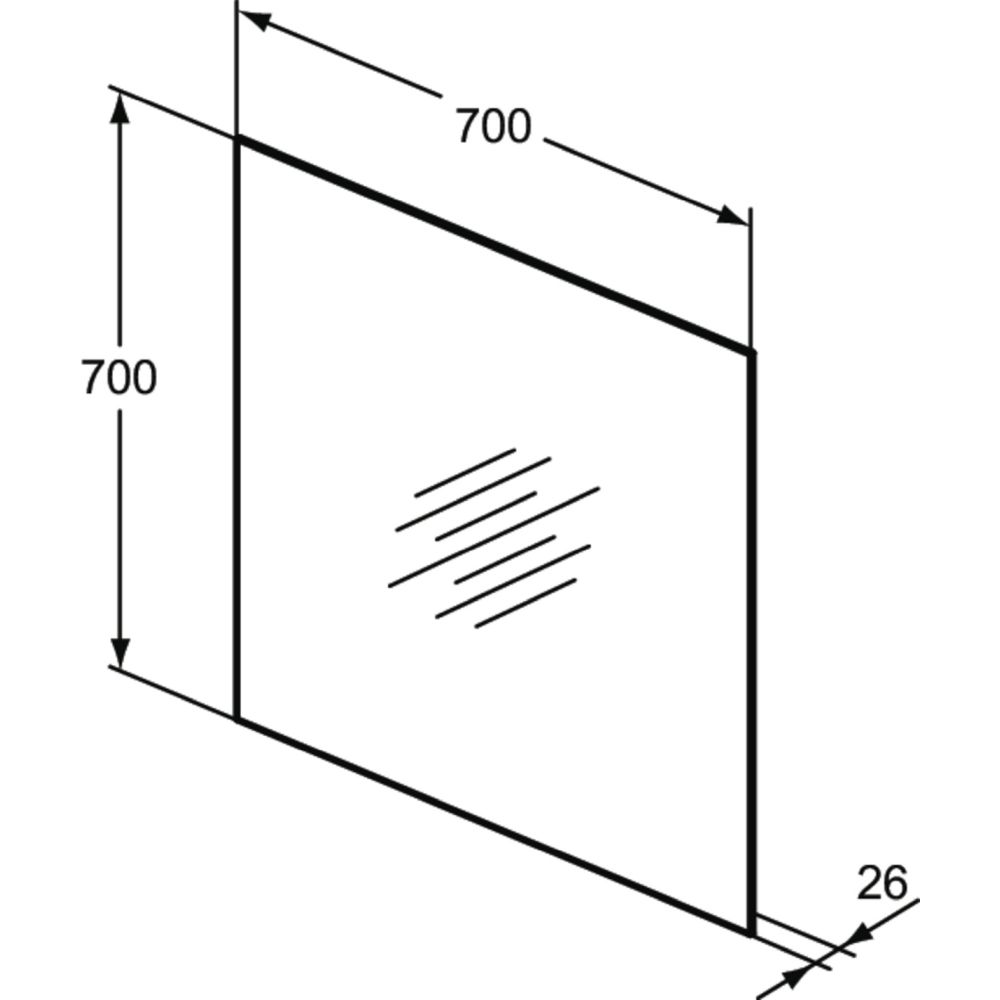 Oglinda patrata cu iluminare LED si dezaburire Ideal Standard Mirror&Light Ambient 70 cm [3]