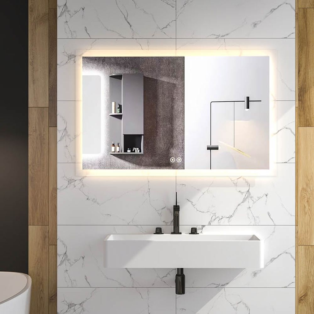 Oglinda dreptunghiulara 120 cm cu iluminare LED si dezaburire Fluminia, Miro [2]
