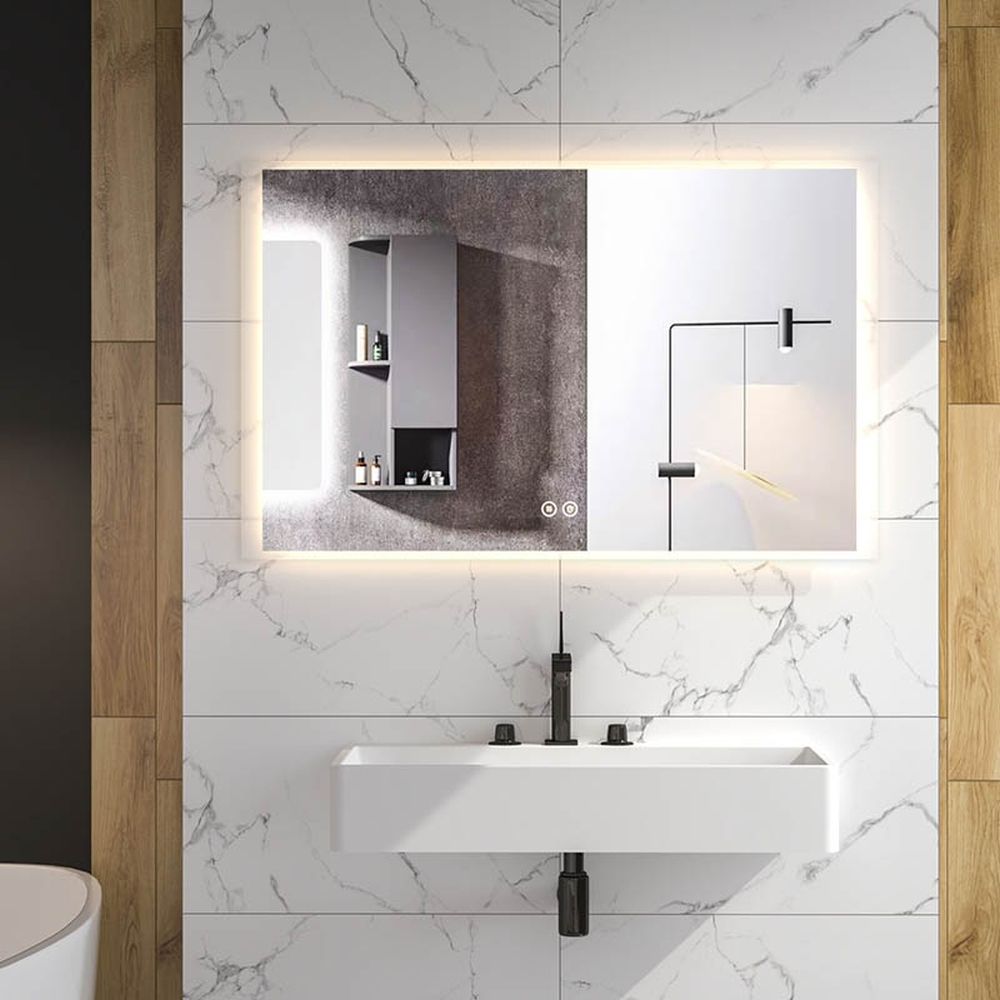 Oglinda dreptunghiulara 120 cm cu iluminare LED si dezaburire Fluminia, Rodin [2]