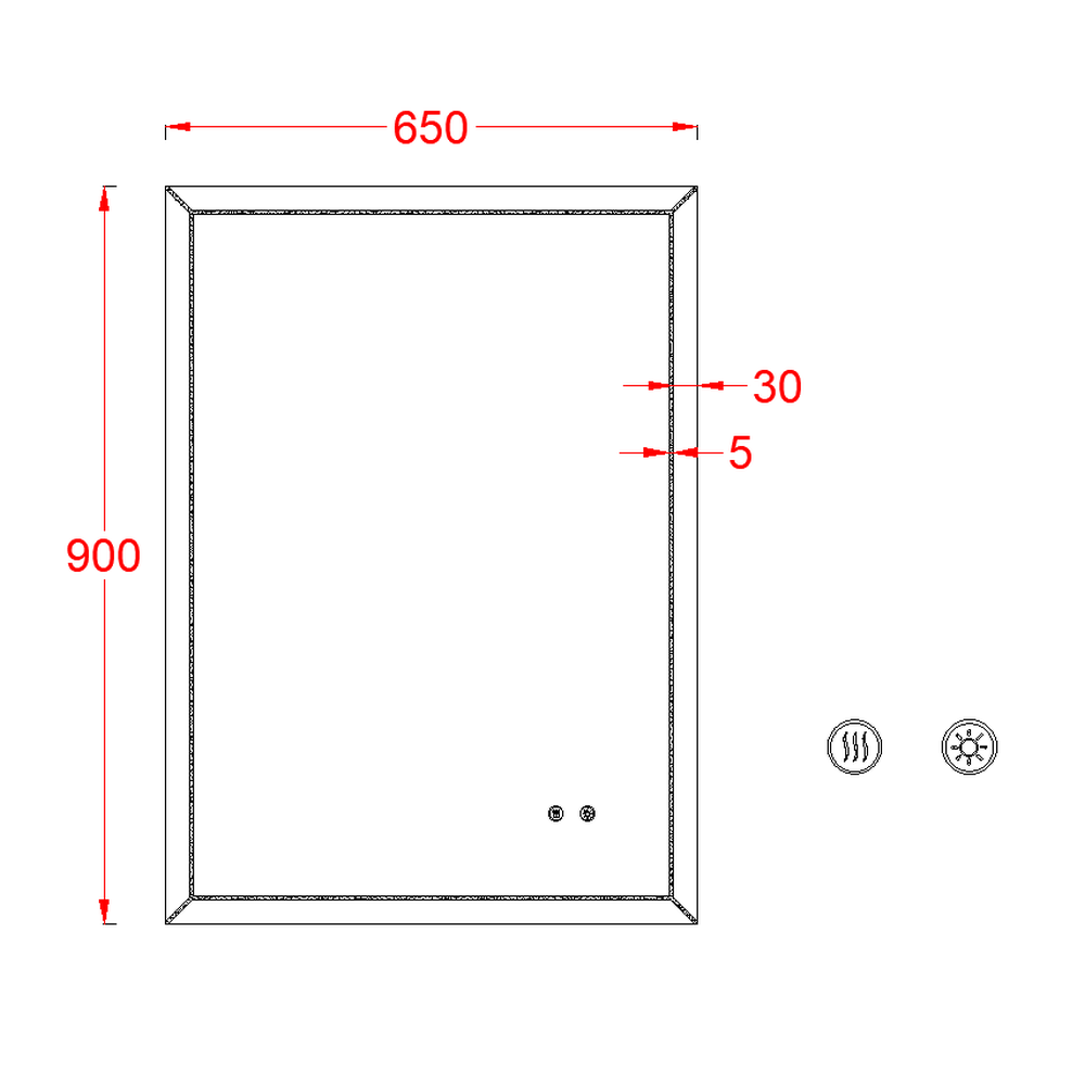 Oglinda dreptunghiulara cu iluminare LED 3 culori si dezaburire, 90 cm, Fluminia Palladio [6]