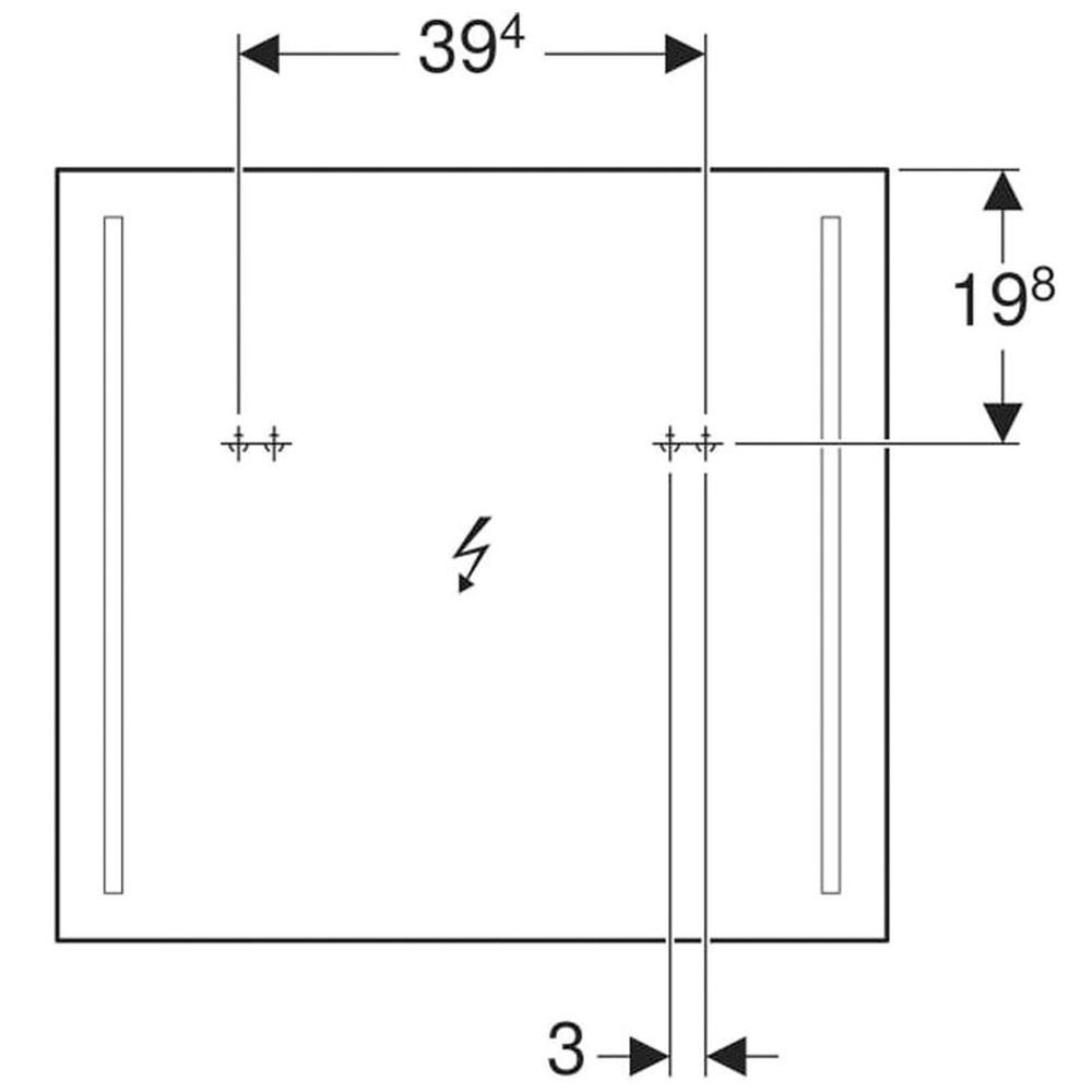 Oglinda dreptunghiulara 70 cm cu iluminare LED si dezaburire Geberit, Option Basic [3]