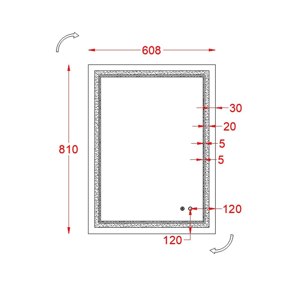 Oglinda dreptunghiulara cu iluminare LED si dezaburire Fluminia, Goya [3]