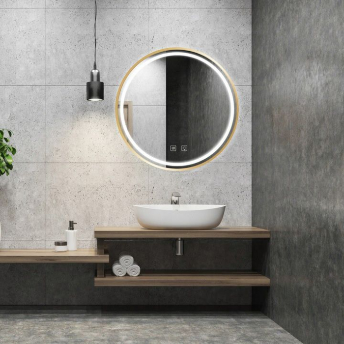 Oglindă LED 60cm MMJ BRUSH GOLD [4]