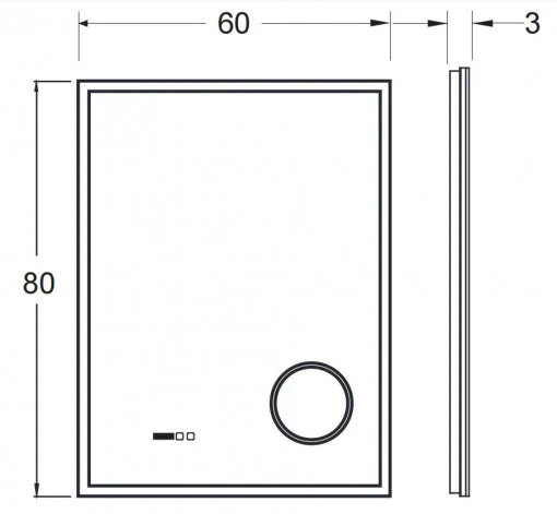 Oglinda LED baie, 60×80 cm, cu touch, dezaburire, ceas digital, lupa cosmetica, Belform Atlantis [2]