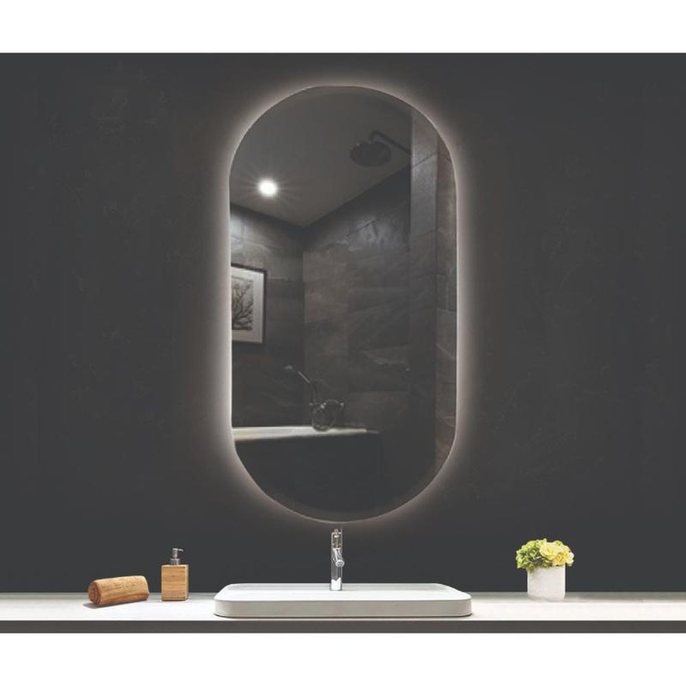 Oglinda ovala cu iluminare LED 3 culori si dezaburire, 60 cm, Fluminia Dali Ambient [2]