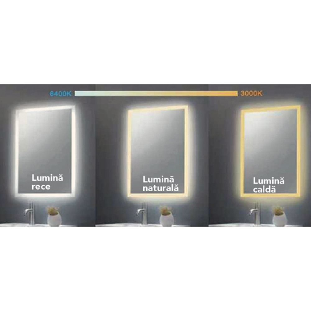 Oglinda ovala 60 cm cu iluminare LED si dezaburire Fluminia, Picasso-IN [4]