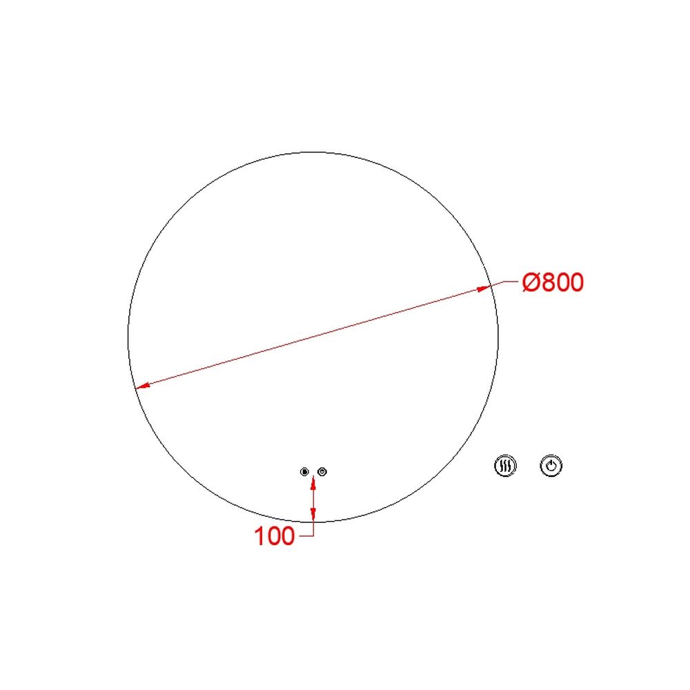 Oglinda rotunda cu iluminare LED si dezaburire Fluminia, 80 cm, Calatrava Ambient [2]