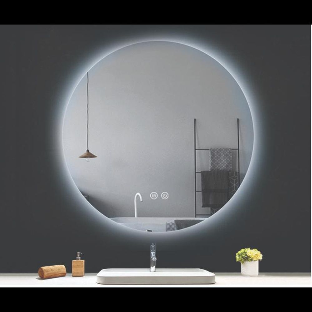 Oglinda rotunda cu iluminare LED si dezaburire Fluminia, 90 cm, Calatrava Ambient [4]