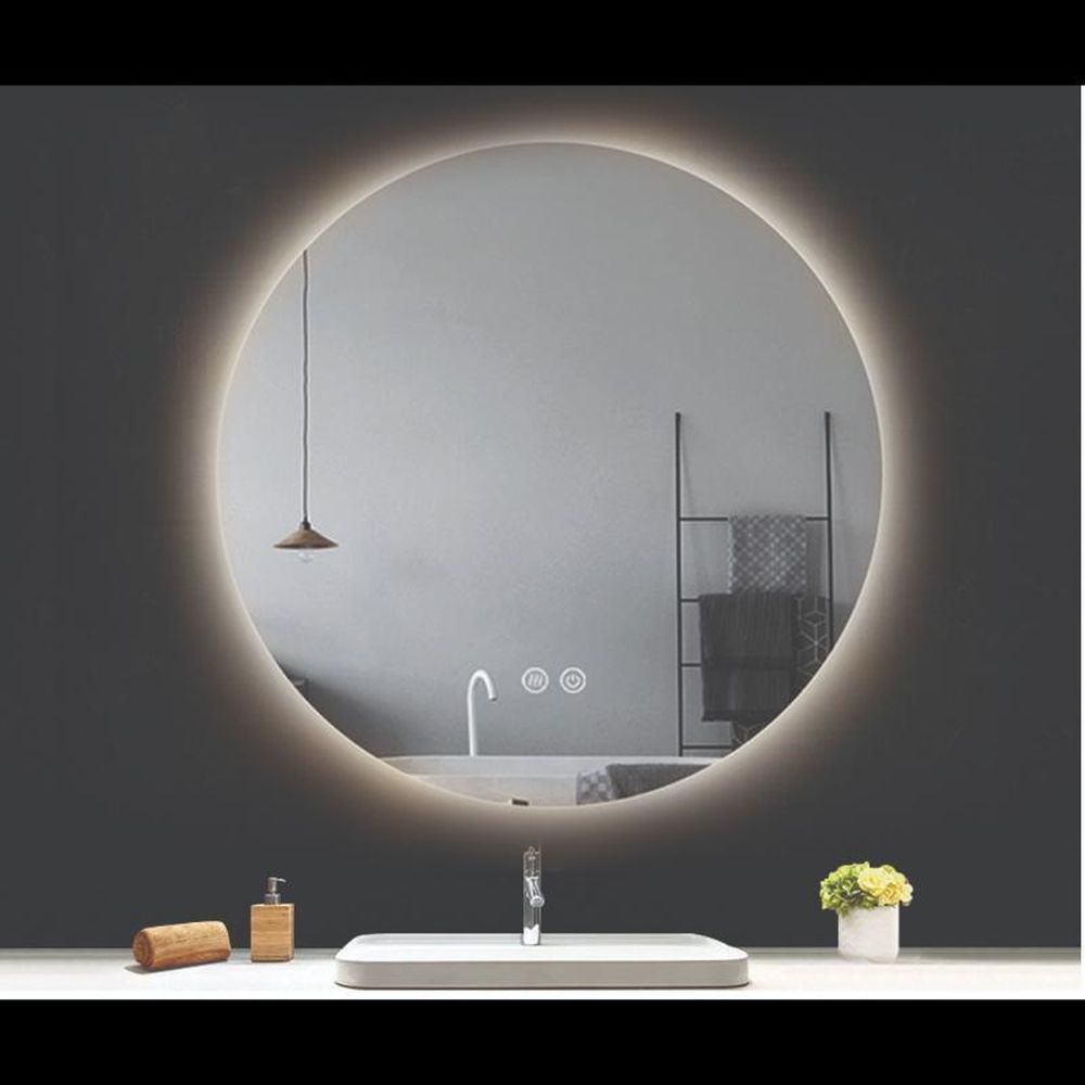Oglinda rotunda cu iluminare LED si dezaburire Fluminia, 90 cm, Calatrava Ambient [3]