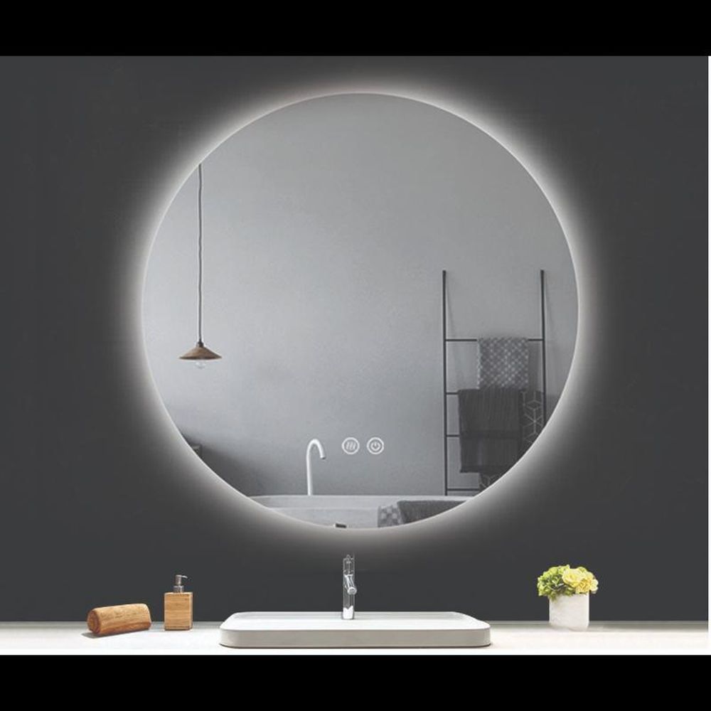 Oglinda rotunda cu iluminare LED si dezaburire Fluminia, 90 cm, Calatrava Ambient [2]