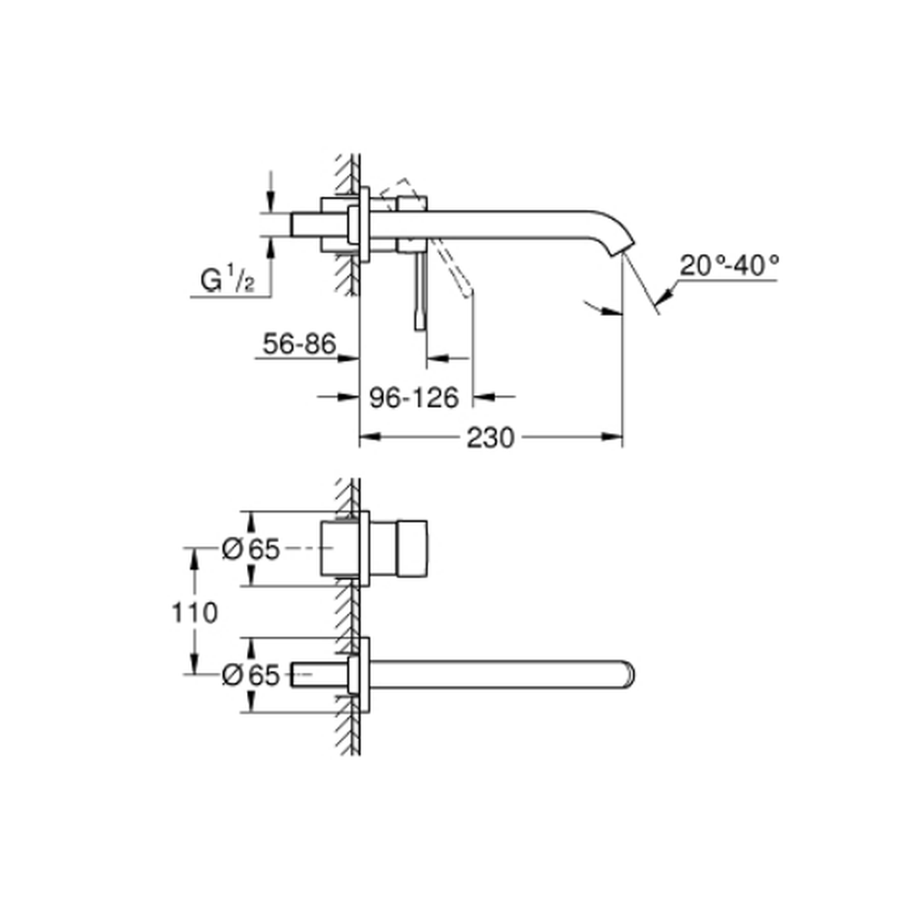 Baterie lavoar incastrata culoare crom Grohe Essence [2]