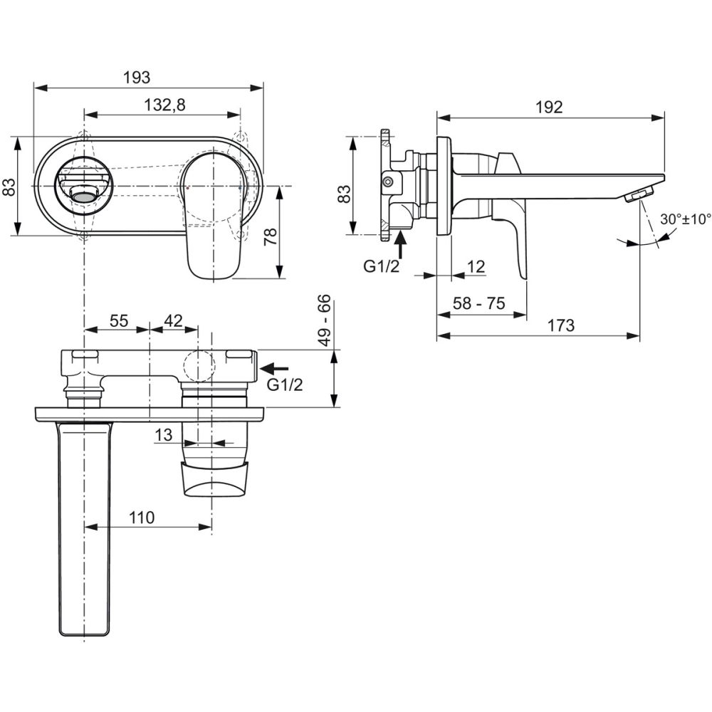 Baterie lavoar incastrata Ideal Standard Ceraflex crom lucios [5]