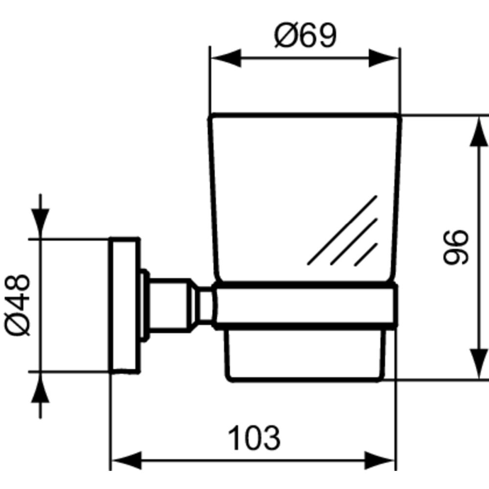 Suport pahar periute de dinti sticla neagra mata Ideal Standard IOM [3]