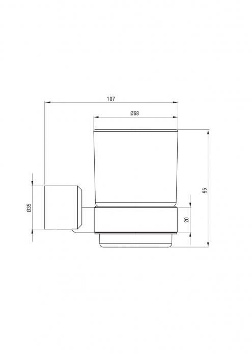 Pahar pentru periute si pasta de dinti, crom, cu suport, Deante Arnika [2]