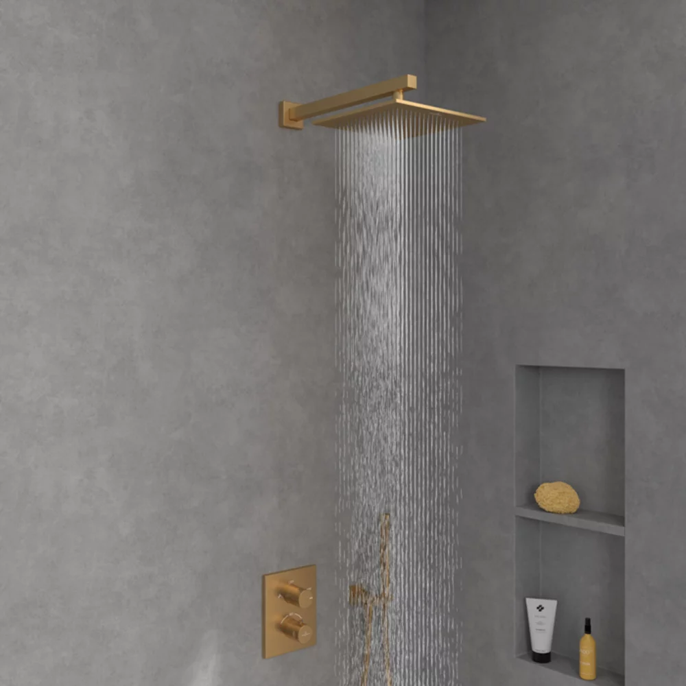 Palarie de dus 25 x 25 cm, patrata, auriu periat, Villeroy&Boch Universal Showers [4]