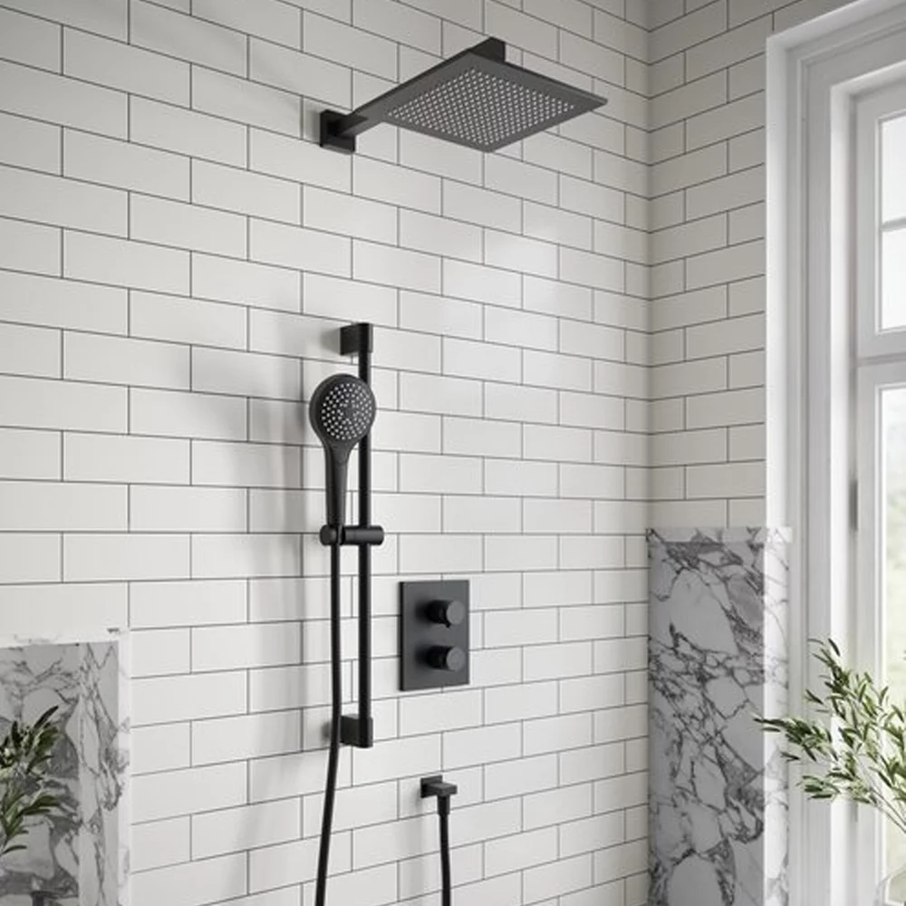 Palarie de dus 25 x 25 cm, patrata, negru mat, Villeroy&Boch Universal Showers [3]