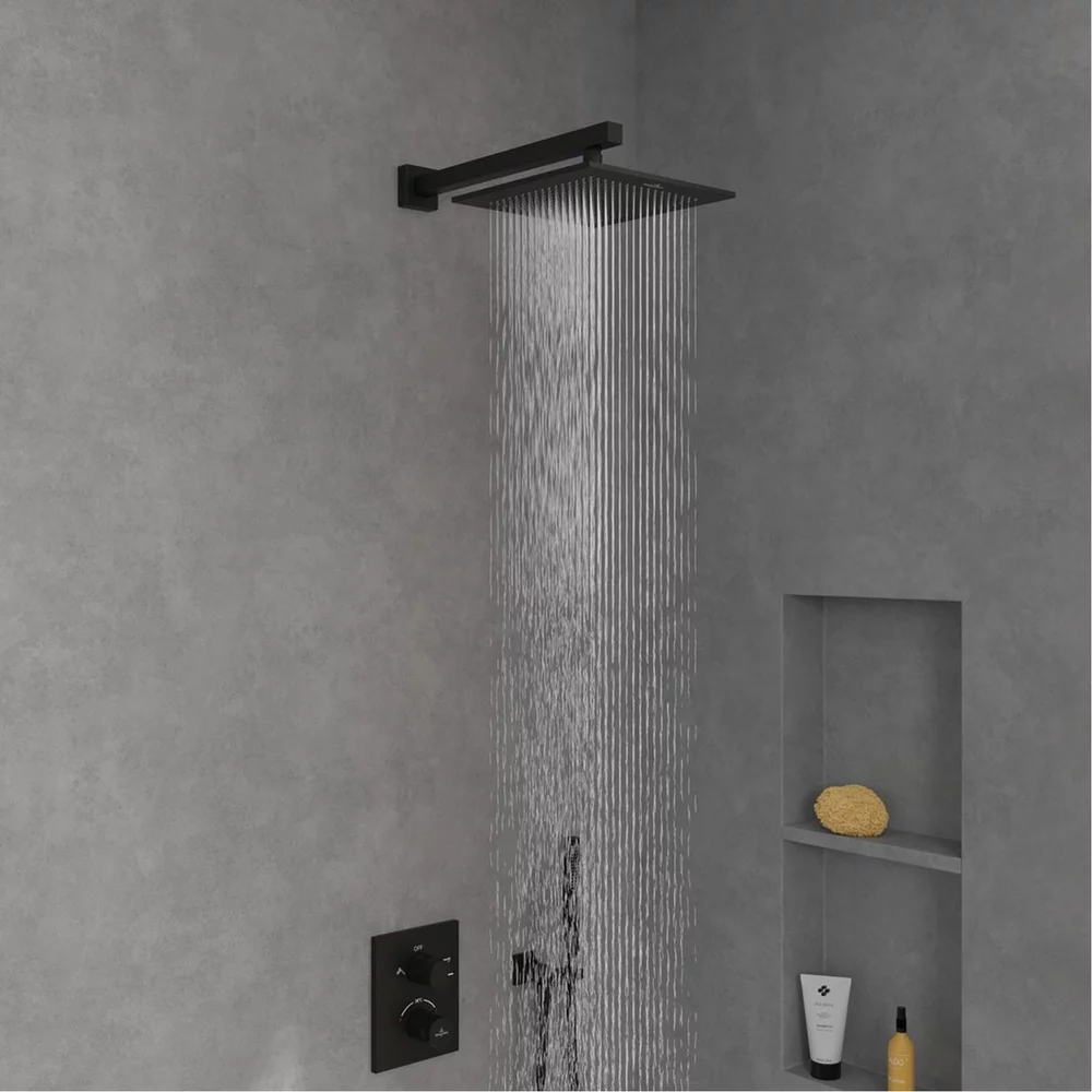 Palarie de dus 25 x 25 cm, patrata, negru mat, Villeroy&Boch Universal Showers [4]